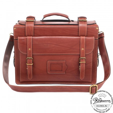 Кожаный портфель-кофр  "Универсал"  (коньяк)